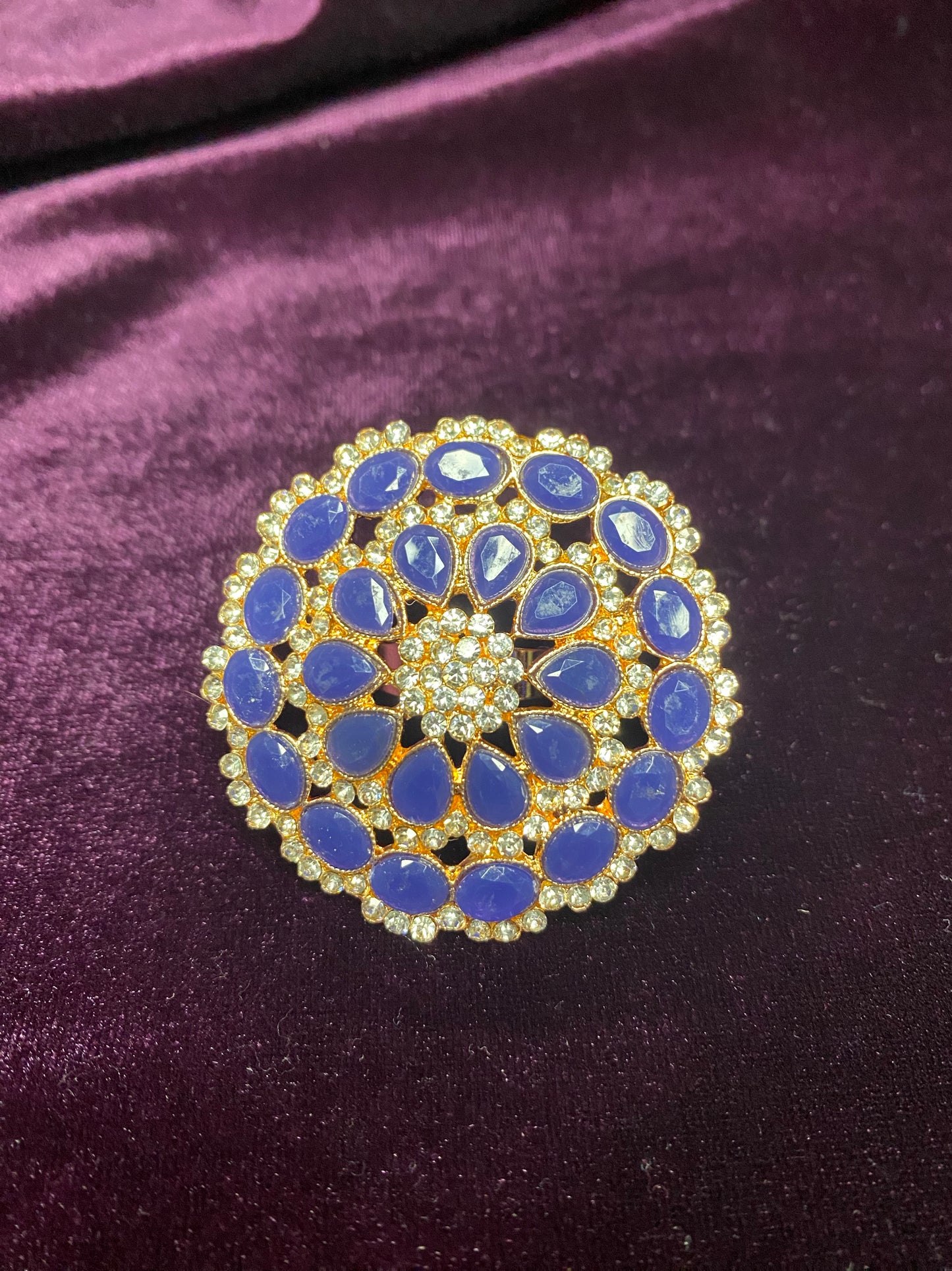 Stone and Faux Kundan Finger Ring | Big size