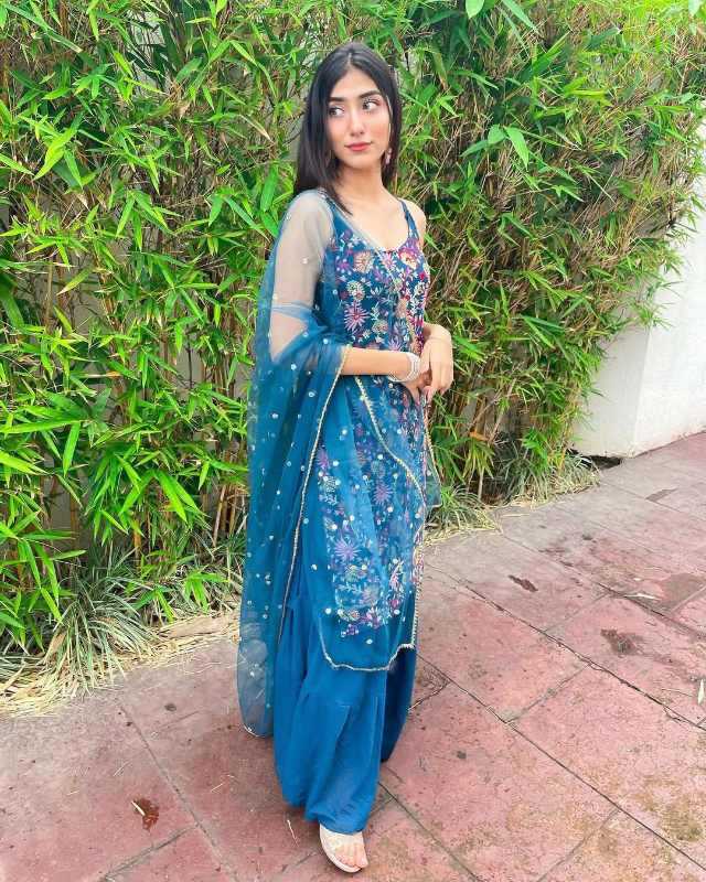 Georgette Sharara Salwar Suit 020