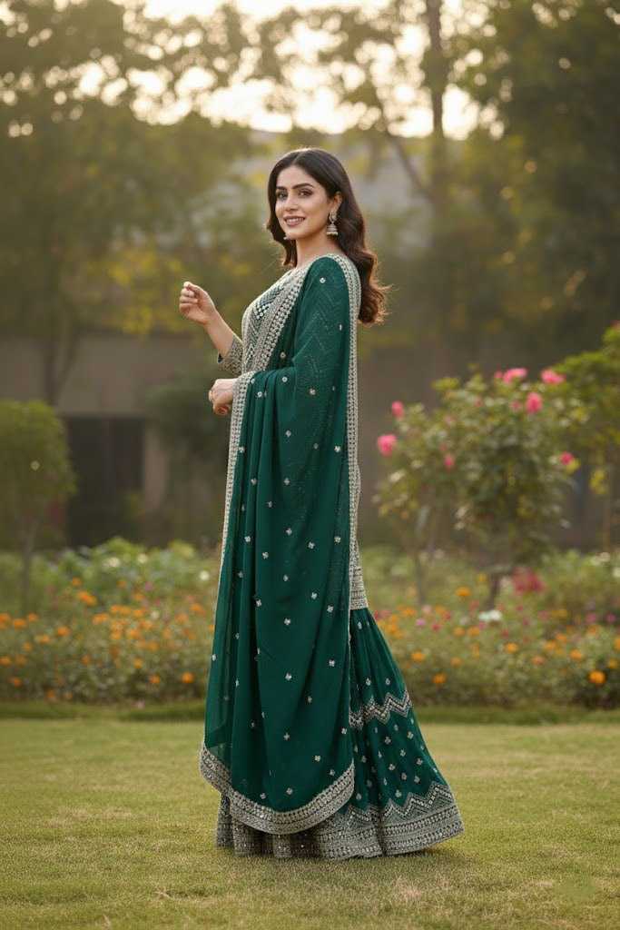 Faux Georgette Sharara Salwar Suit 314