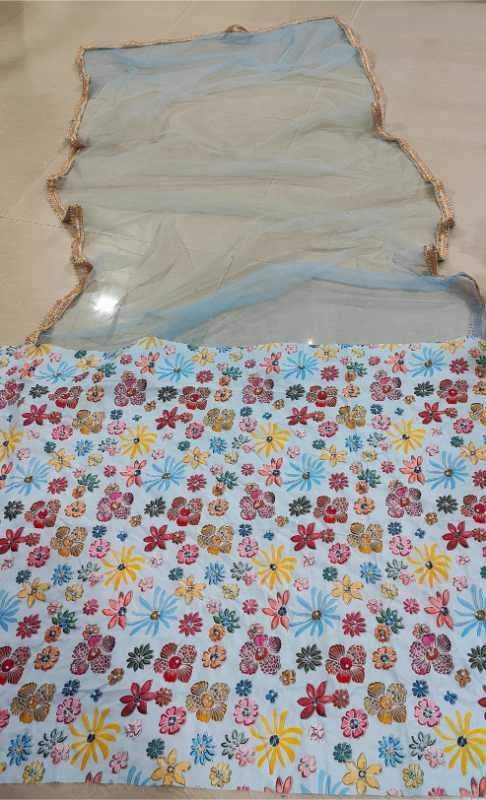 Muslin Silk Traditional Lehenga in Multi Choli