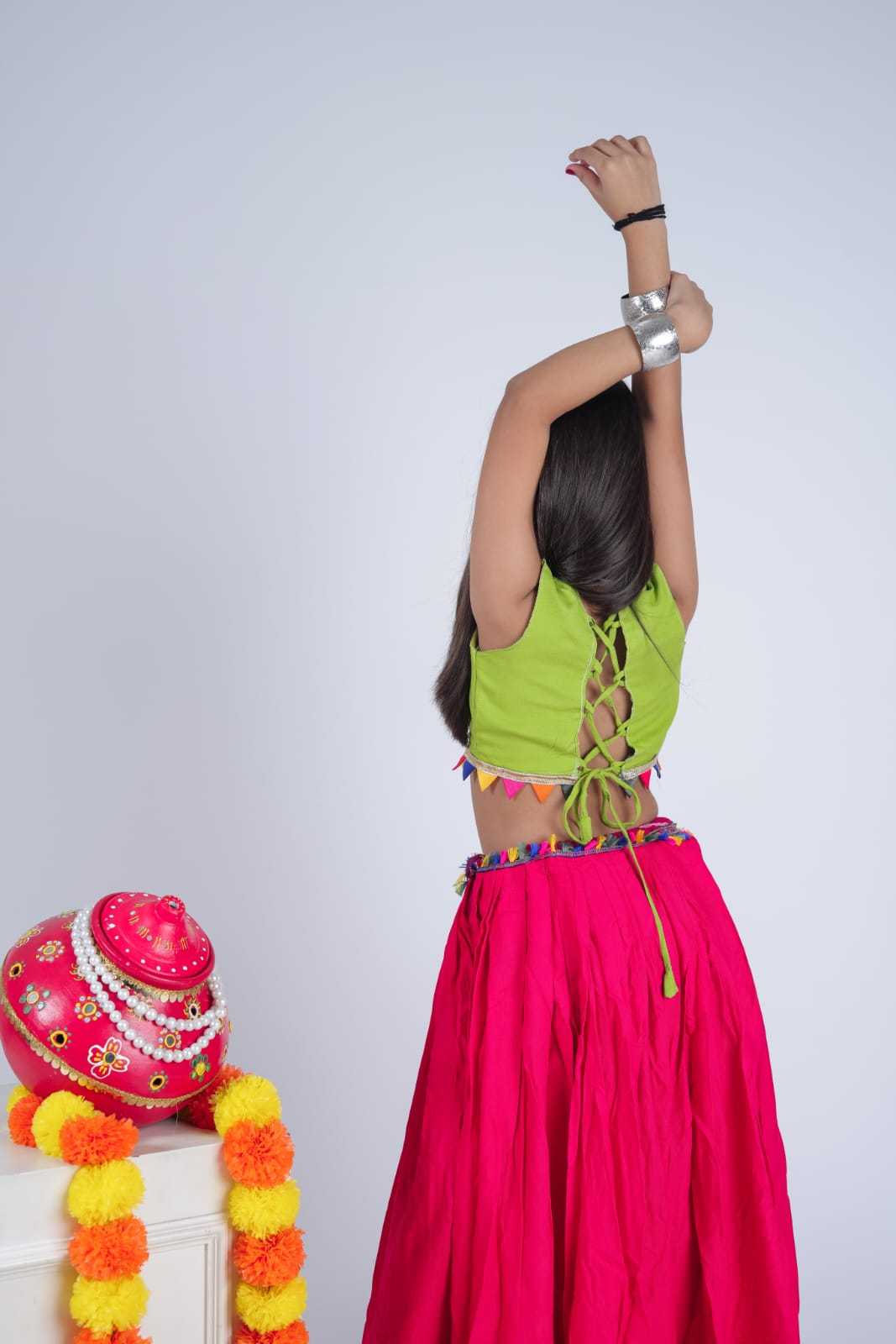 Harshini Reyon Cotton Kids Lehenga
