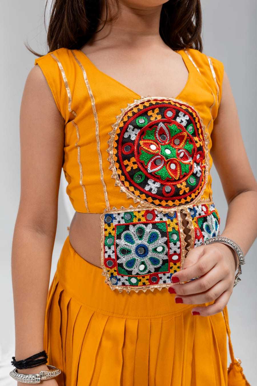Joy Reyon Cotton Kids Ethnic Wear in Mustard