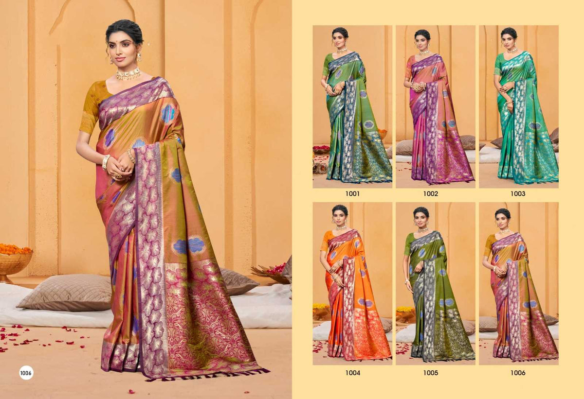 Soft Silk Saree in Mehndi