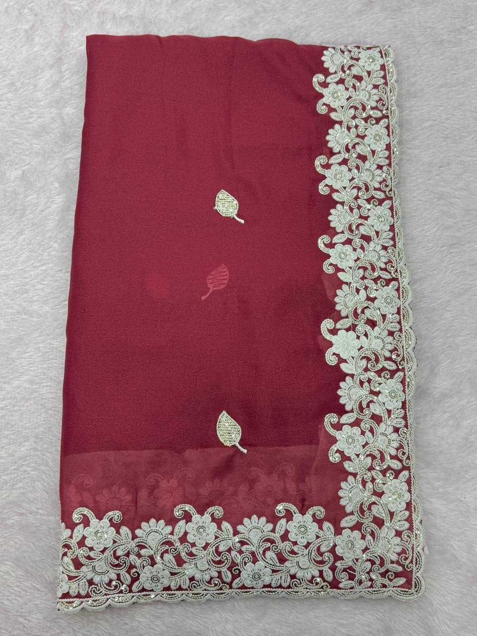Premium Georgette Designer Saree in Teal Blue
