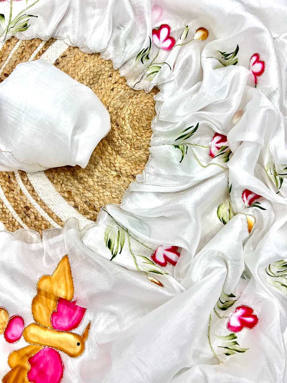 Aakanksha Soft Gold Crush Designer Saree