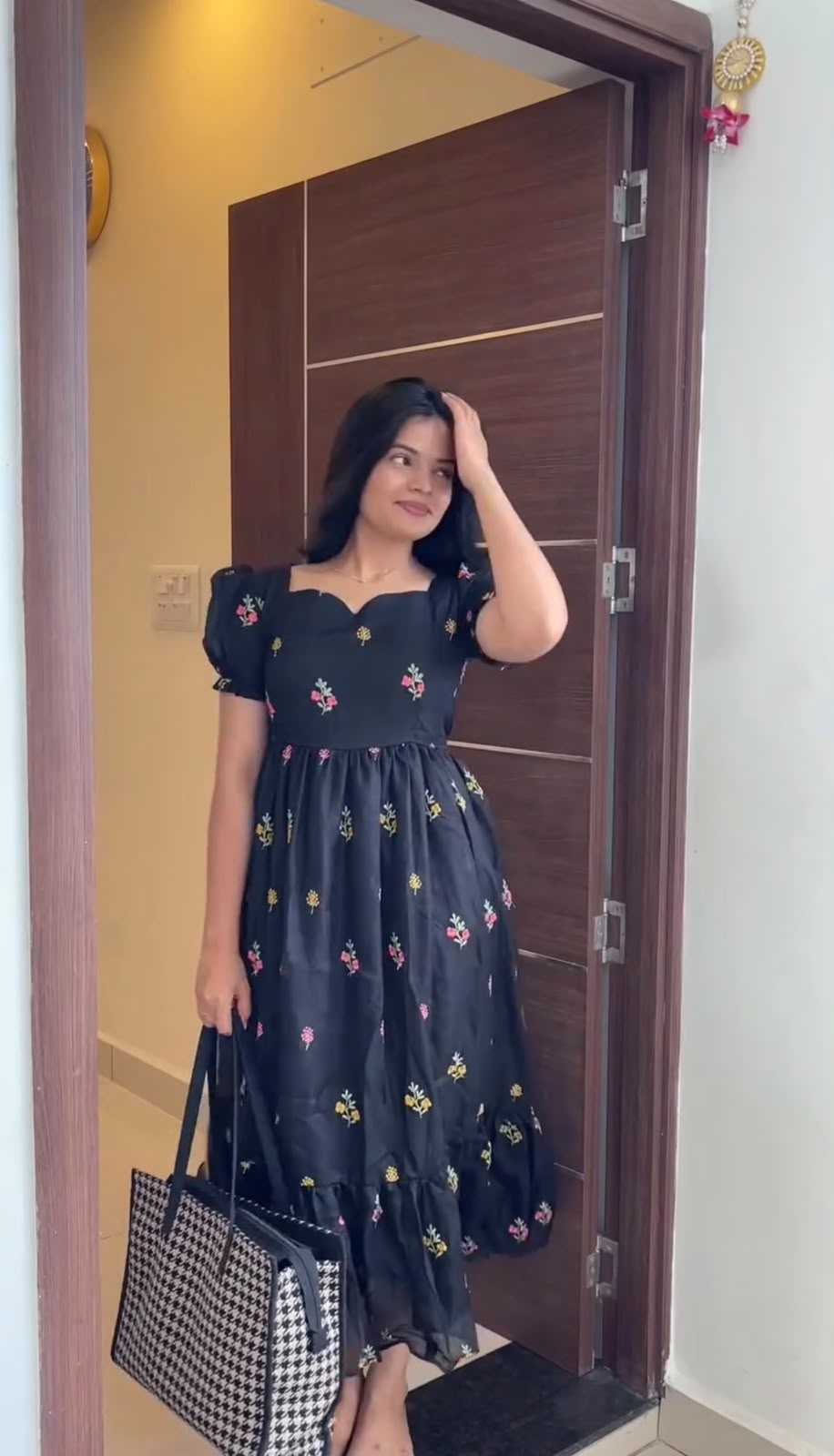 Kota Checks Embroidery Gown