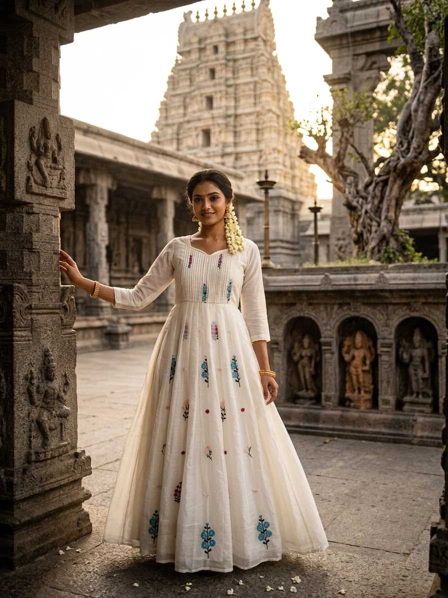 Cotton Embroidery Gown