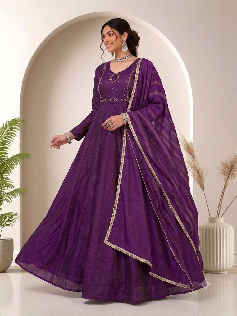 Vichitra Silk Party Gown