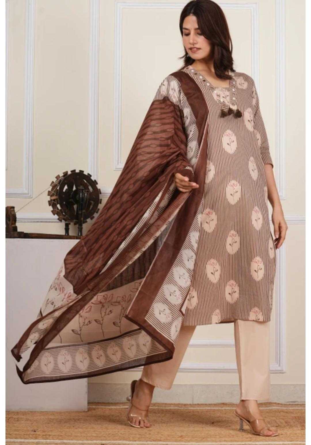 Cotton Party Wear Kurti in Navy Blue