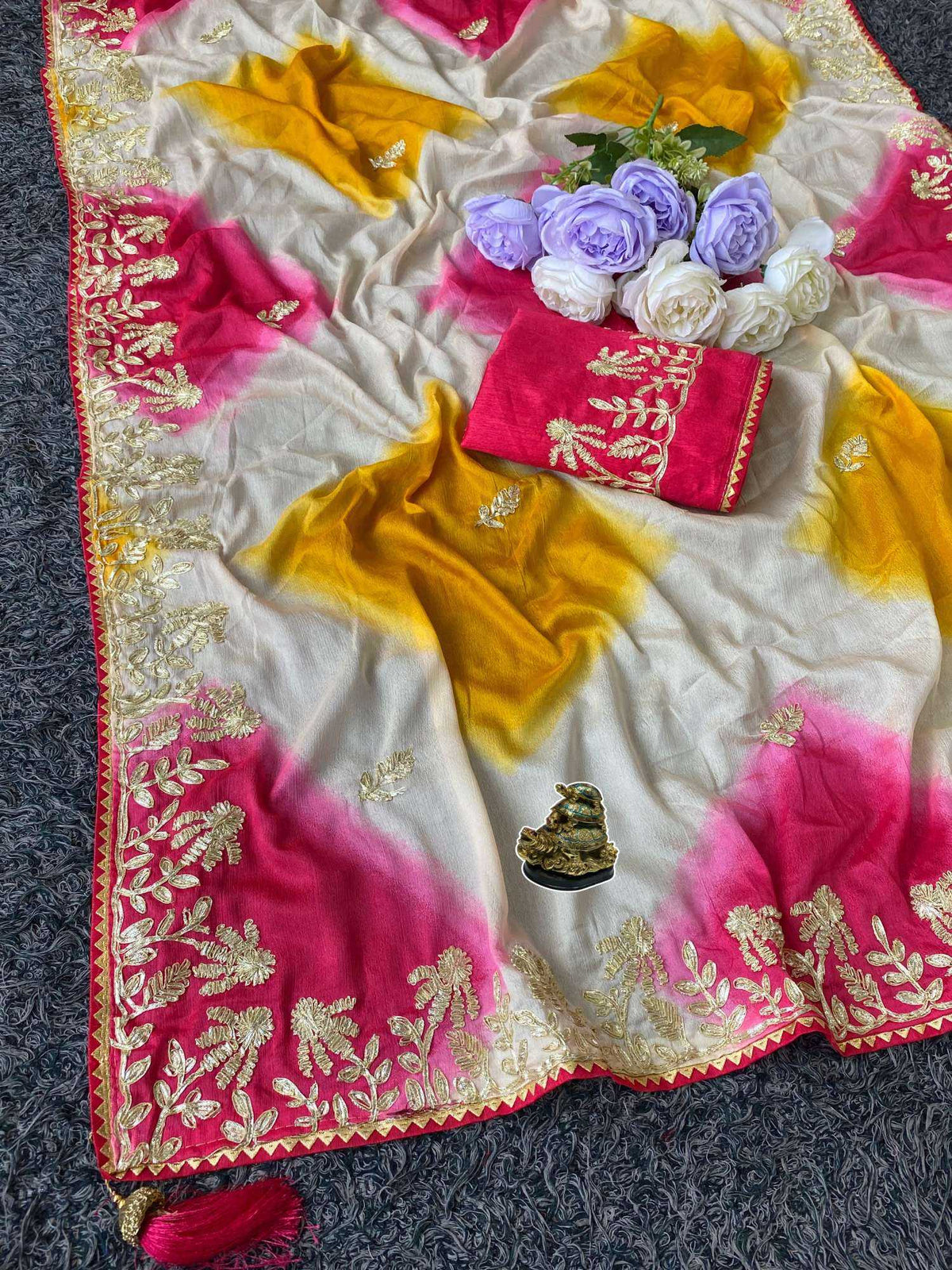 Abhishraya Chinon Silk Party Wear Saree
