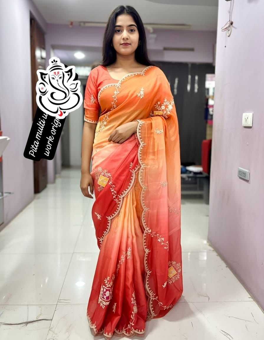 Crush Silk Party Wear Saree