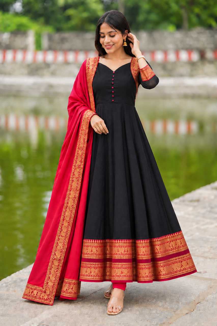 Vichitra Silk Party Gown