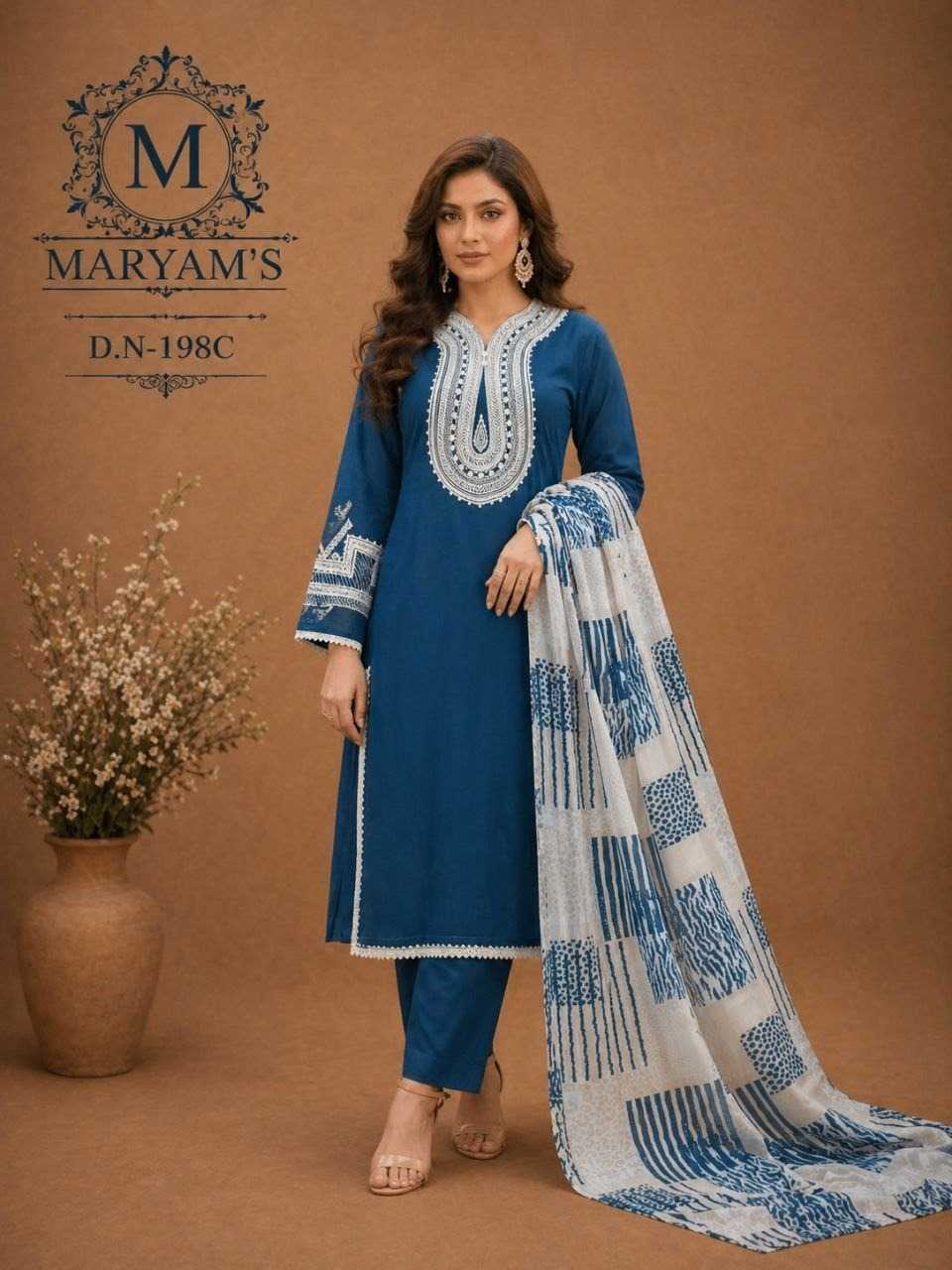 Faux Georgette Embroidery Suit in Black