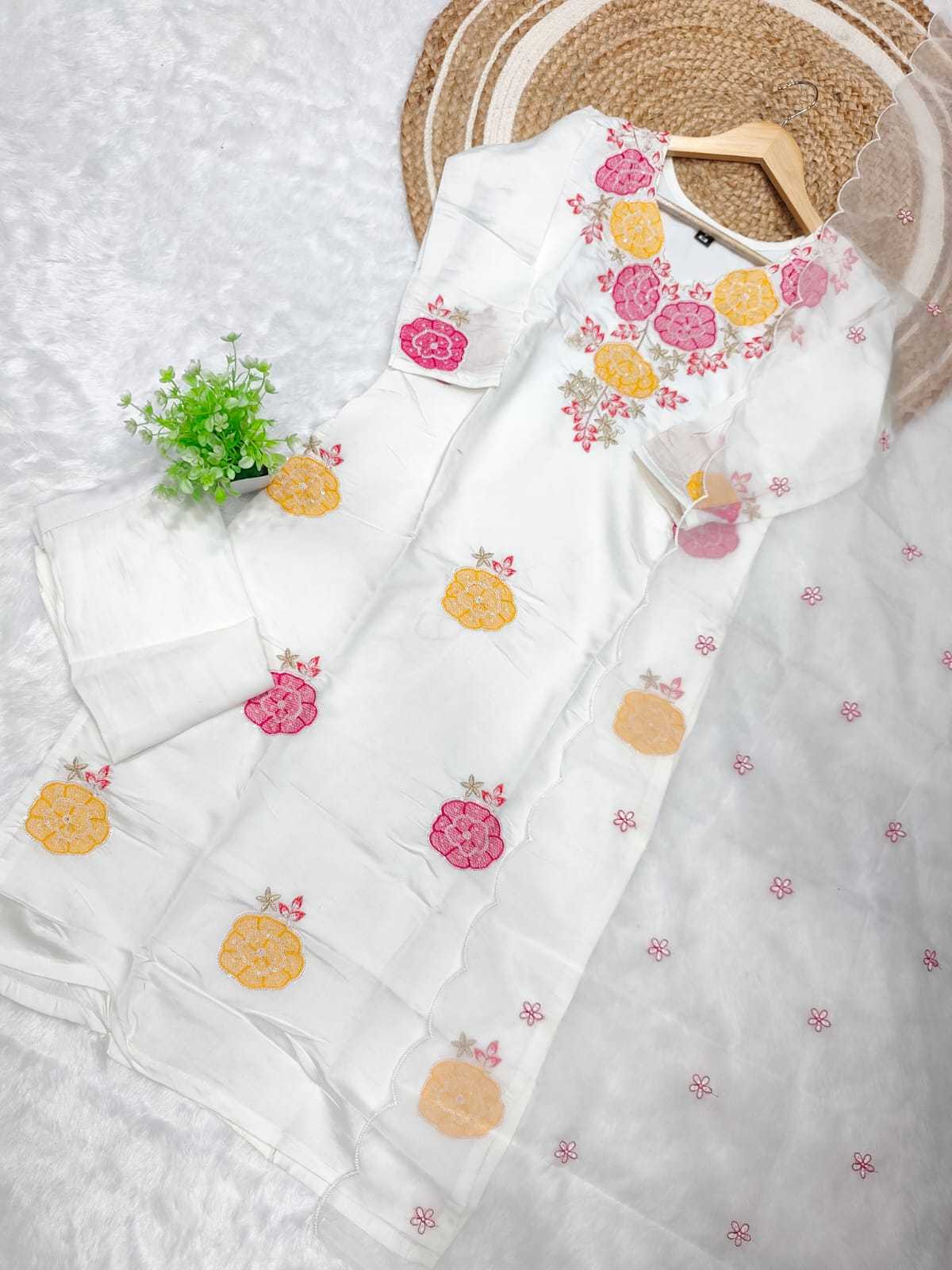 Chanderi Soft Embroidery Suit