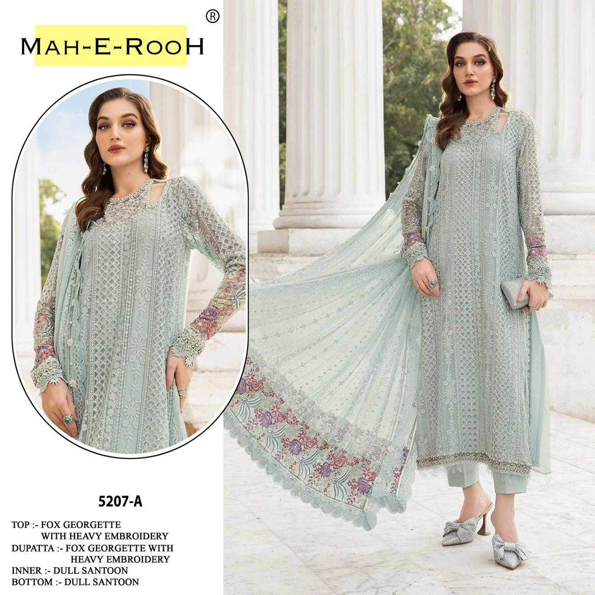 Mah-e-rooh Faux Georgette Embroidery Suit