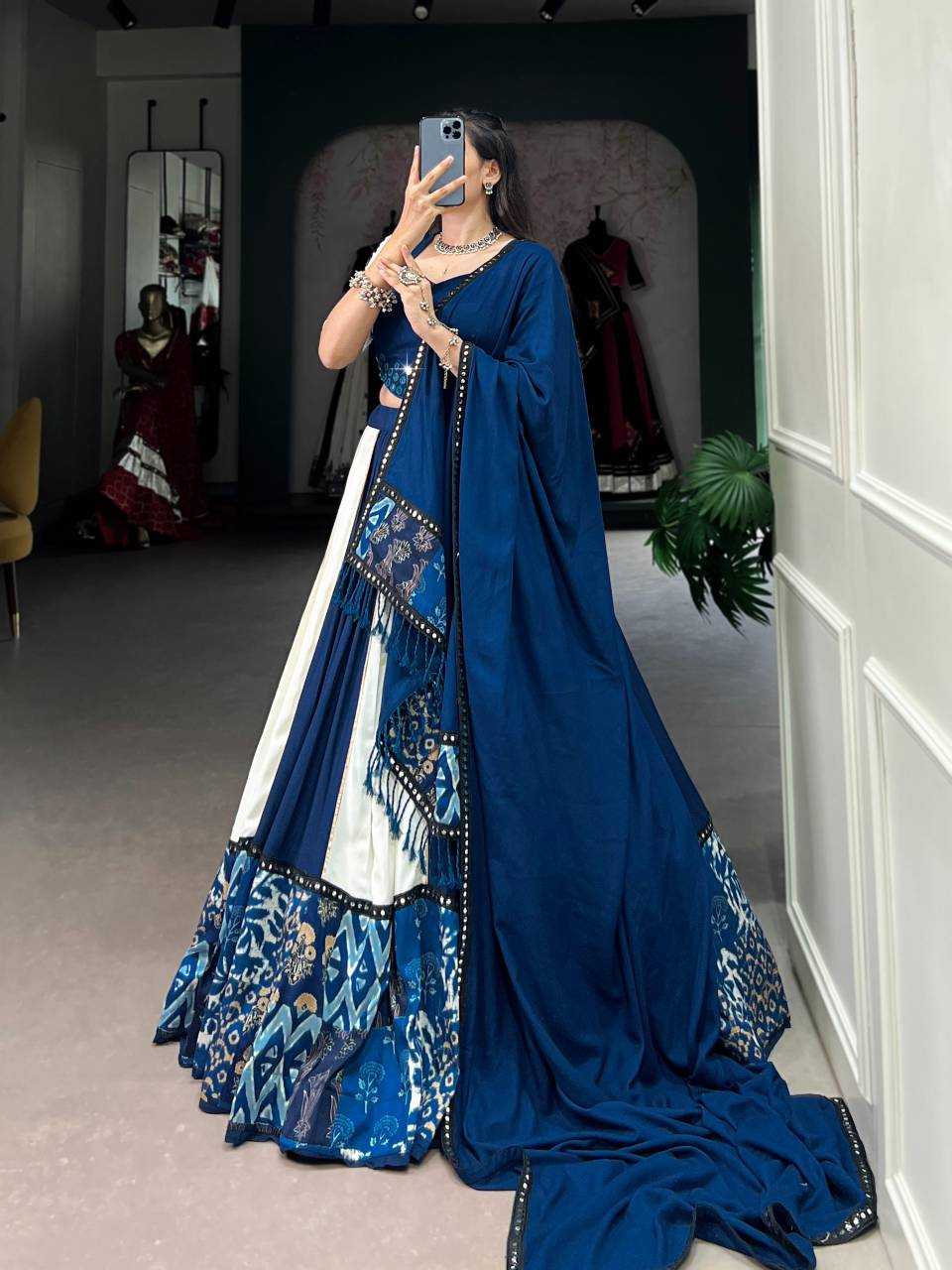 Pure Rayon Mirror Work Lehenga