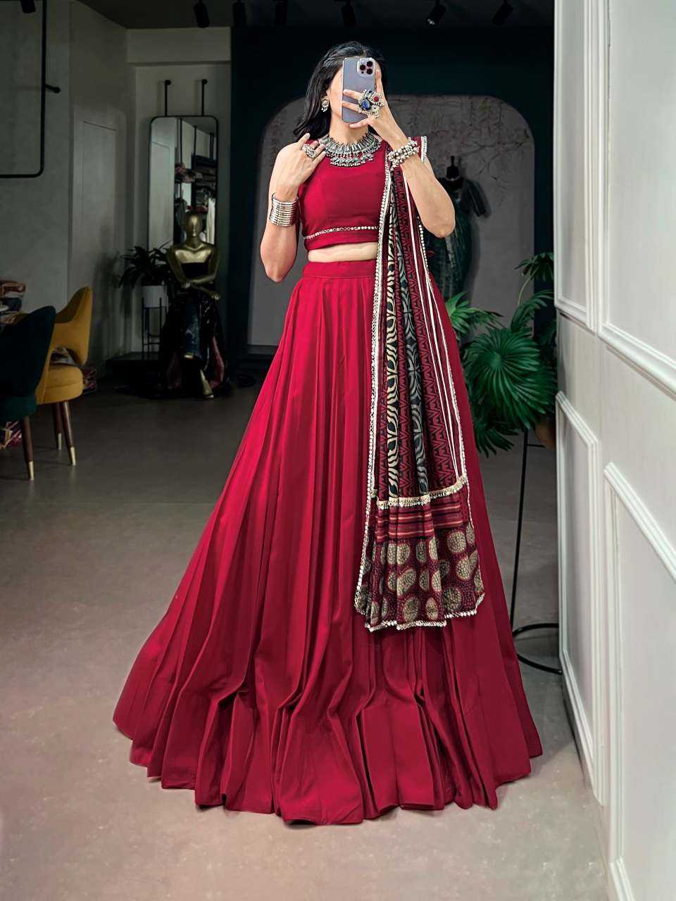 Rayon Designer Lehenga in Black