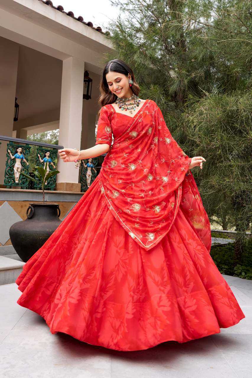 Georgette Embroidered Lehenga in Blue