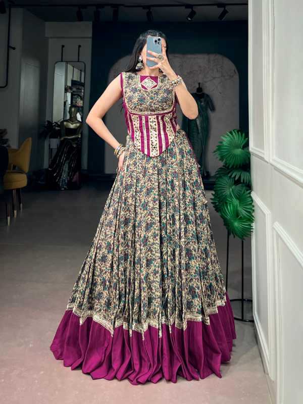Viscose Chanderi Designer Lehenga