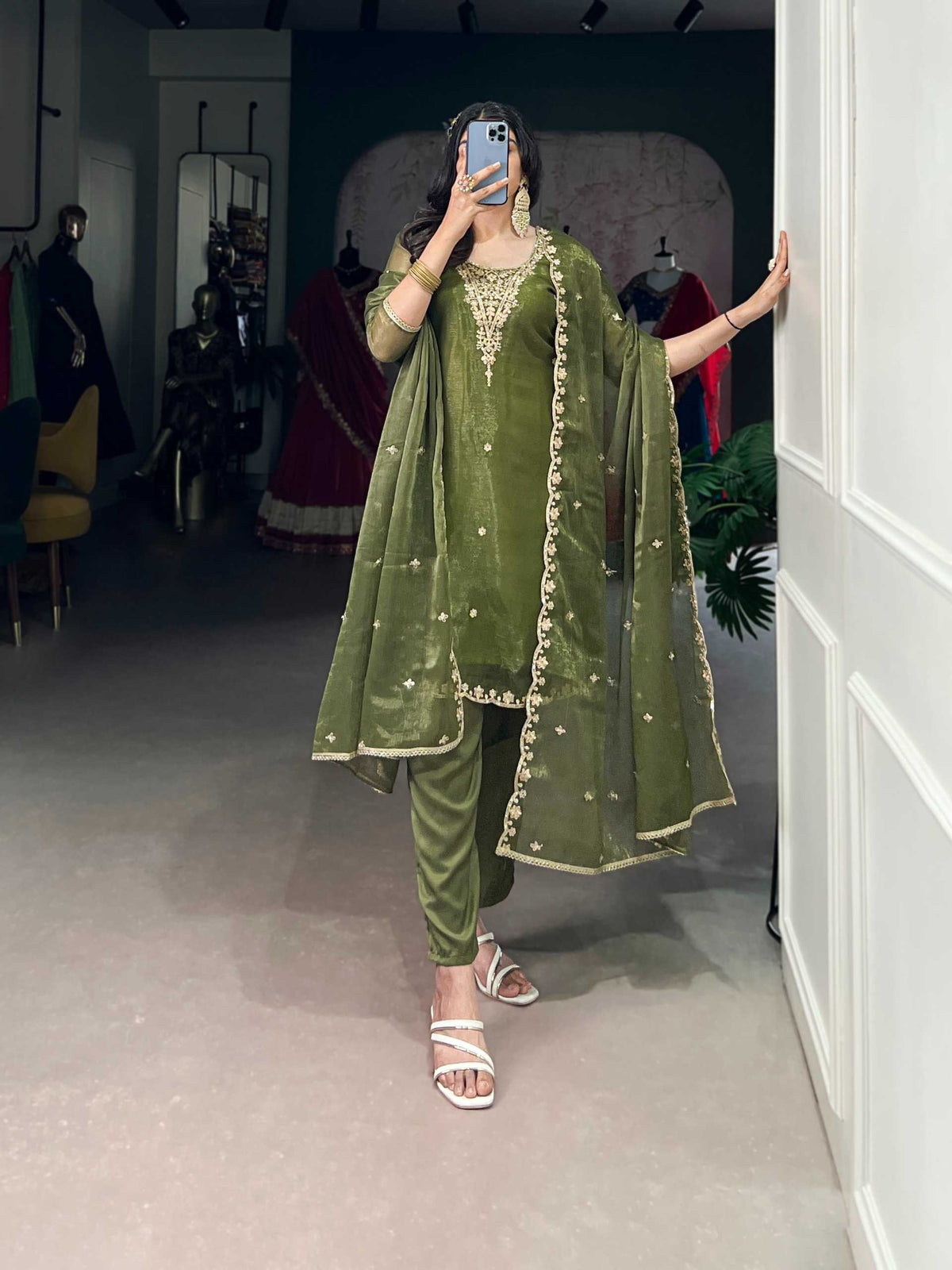 Cotton Embroidery Suit 3033