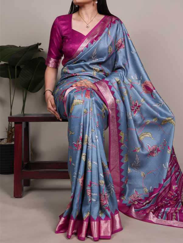 Tussar Silk Designer Saree in Beige