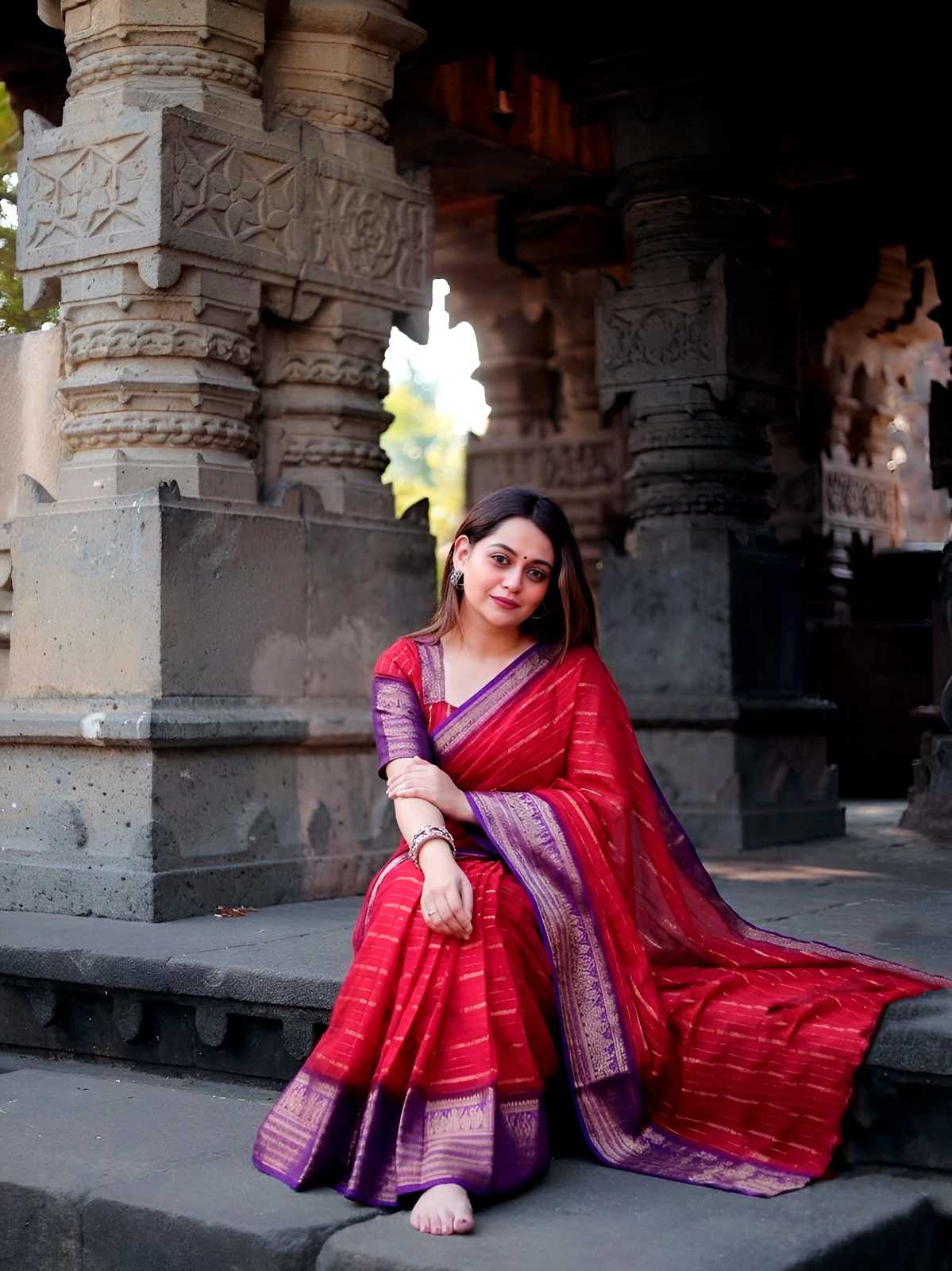 Crepe Designer Saree 7029
