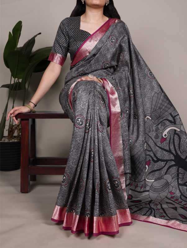 Tussar Silk Designer Saree 7044