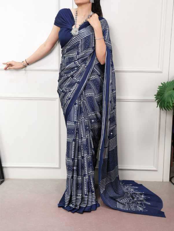 Satin Silk Designer Saree in Brown