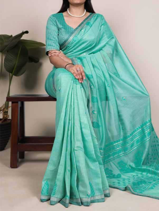 Cotton Zari Border Saree