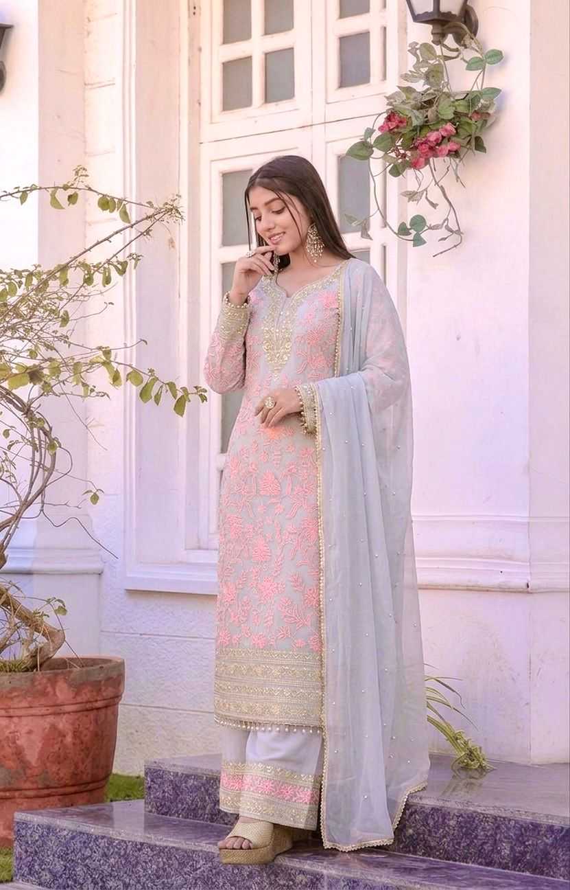 Faux Georgette Cotton Suit