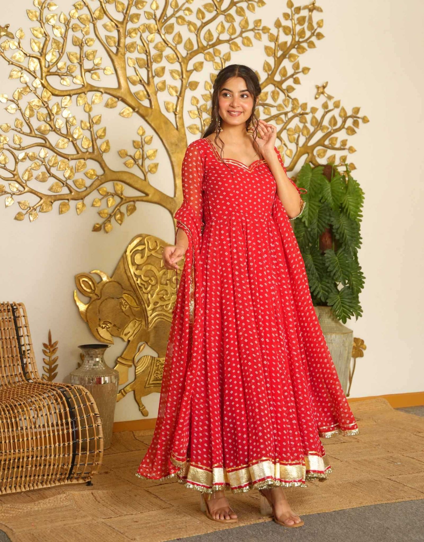 Faux Georgette Printed Gown