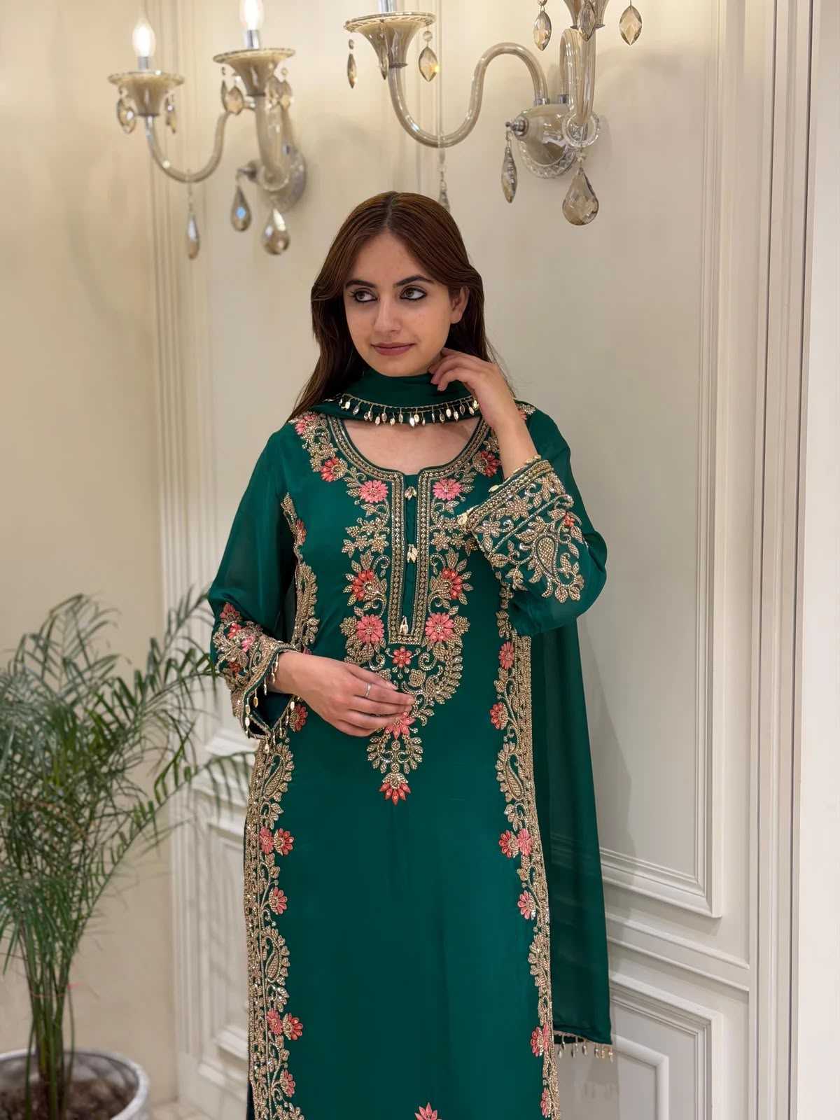 Faux Georgette Embroidery Suit