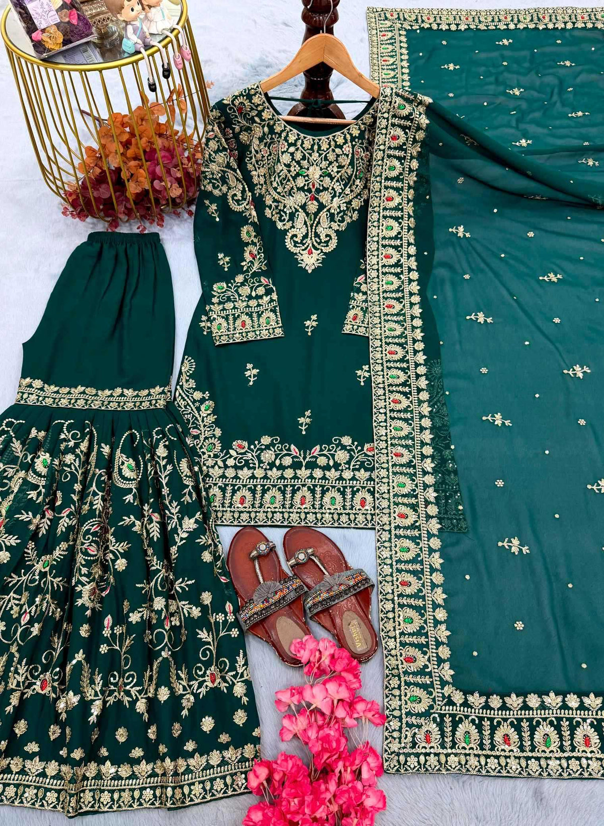 Faux Georgette Embroidery Suit