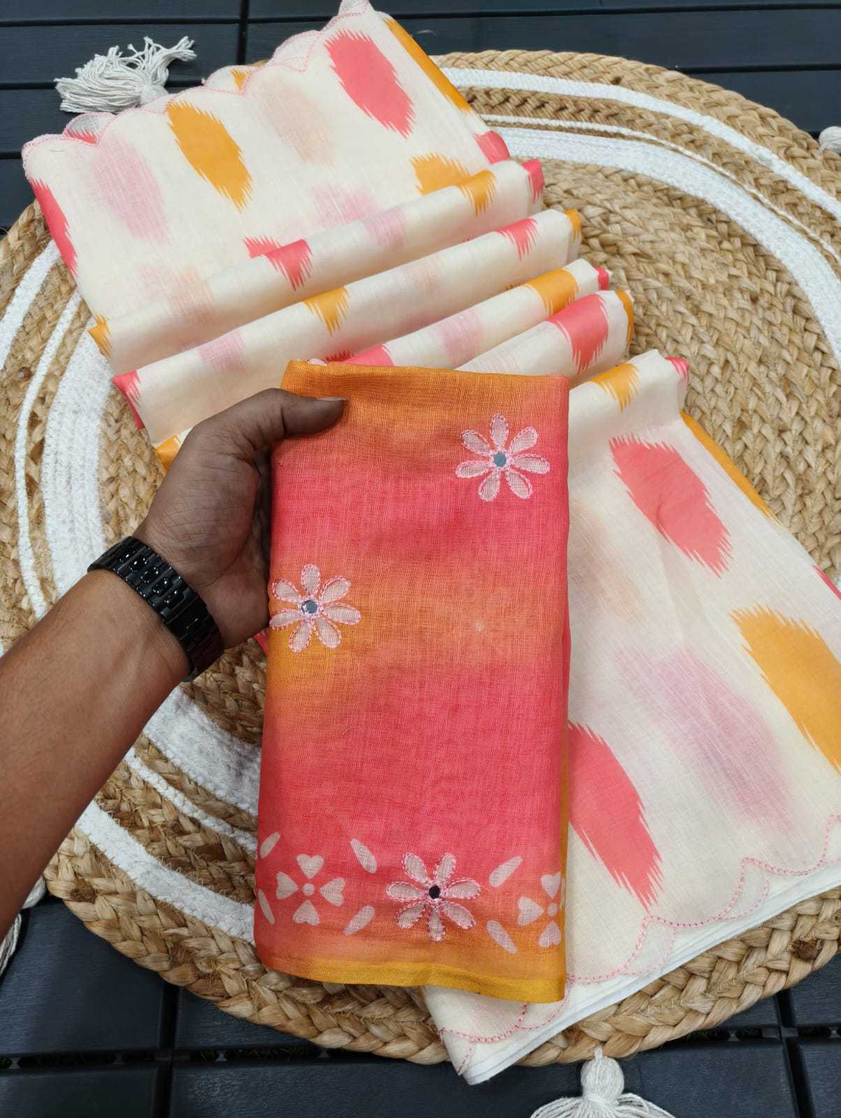 Linen Printed Saree
