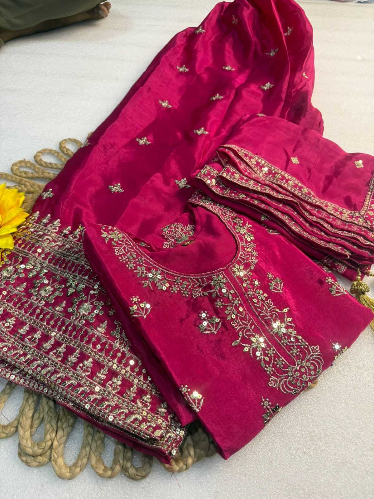 Heavy Faux Georgette Embroidery Gown