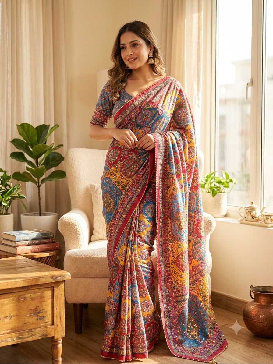 Chinon Silk Designer Saree 5639