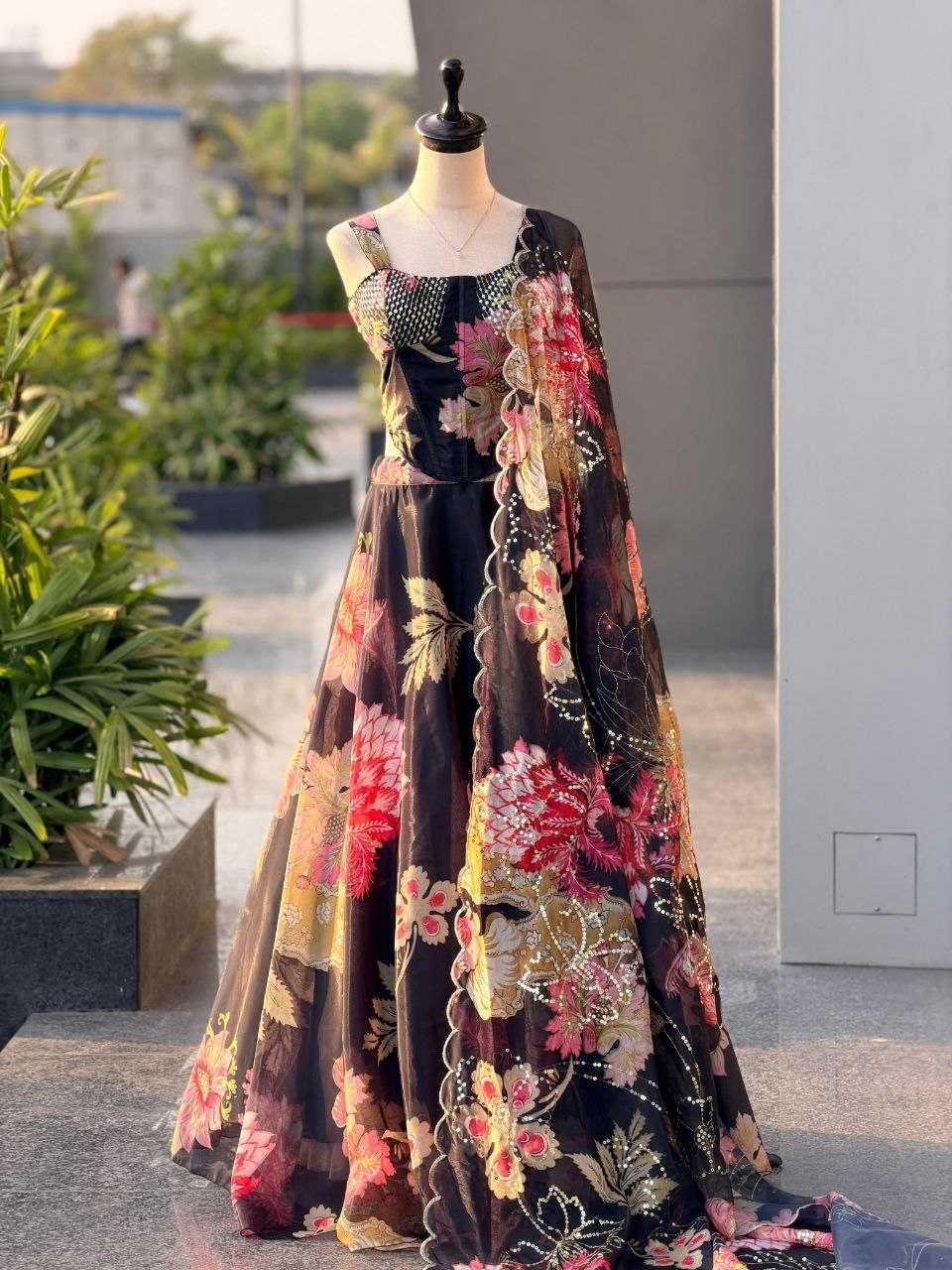 Organza Printed Lehenga