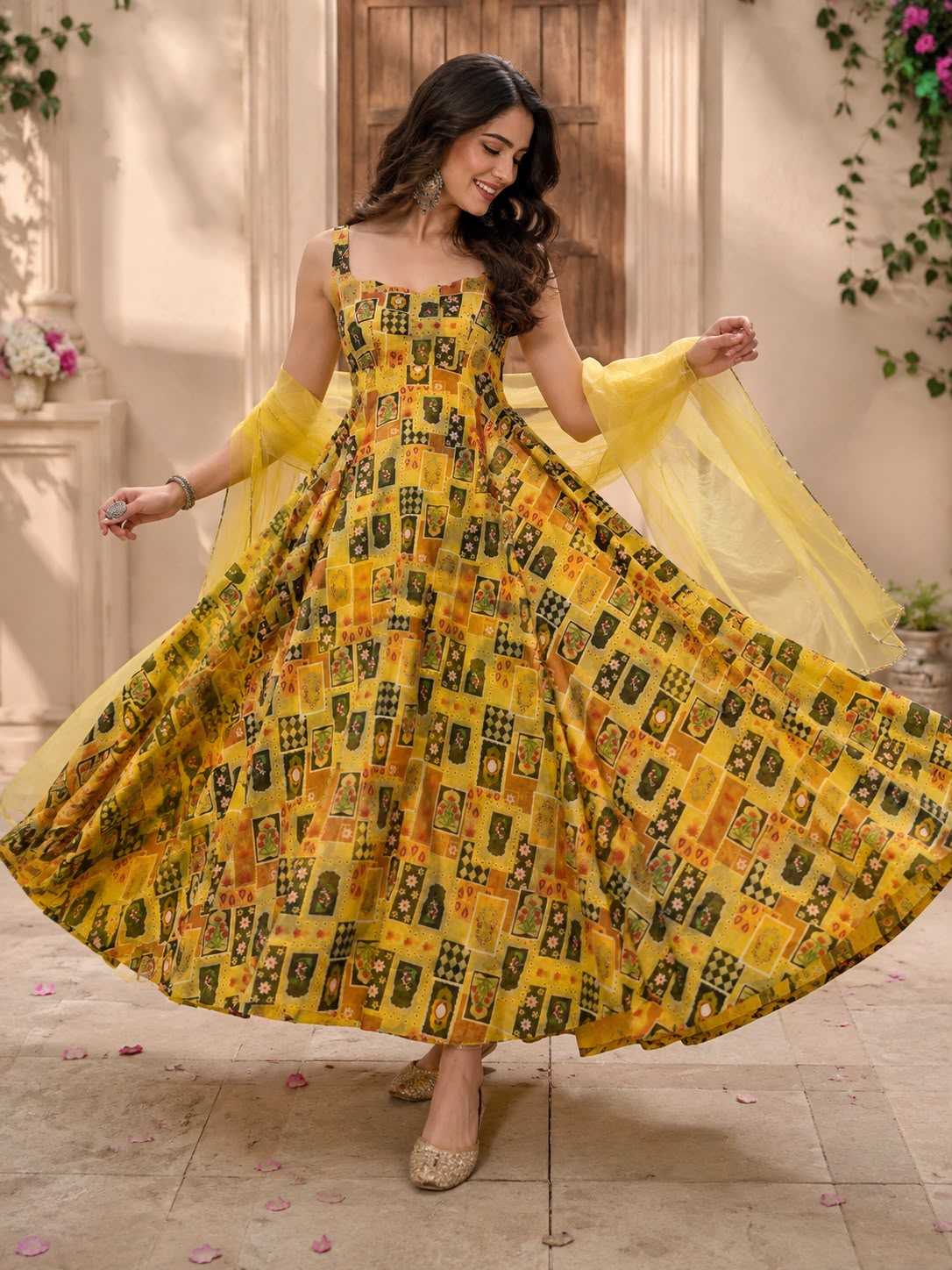 Organza Silk Printed Gown 252