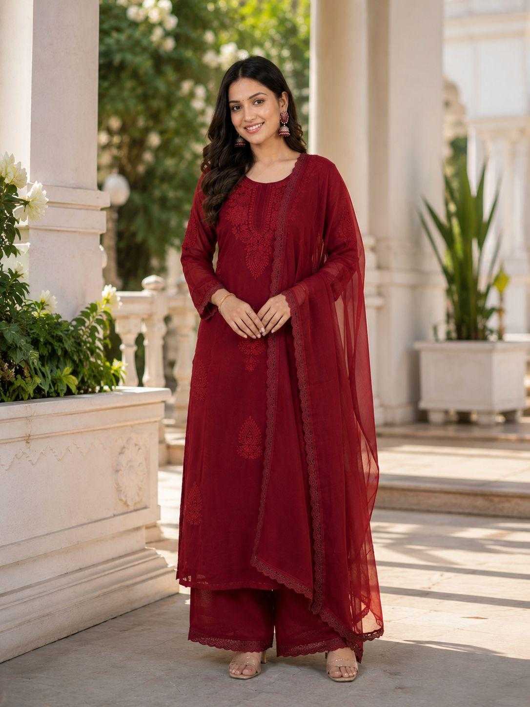 Faux Georgette Embroidery Suit
