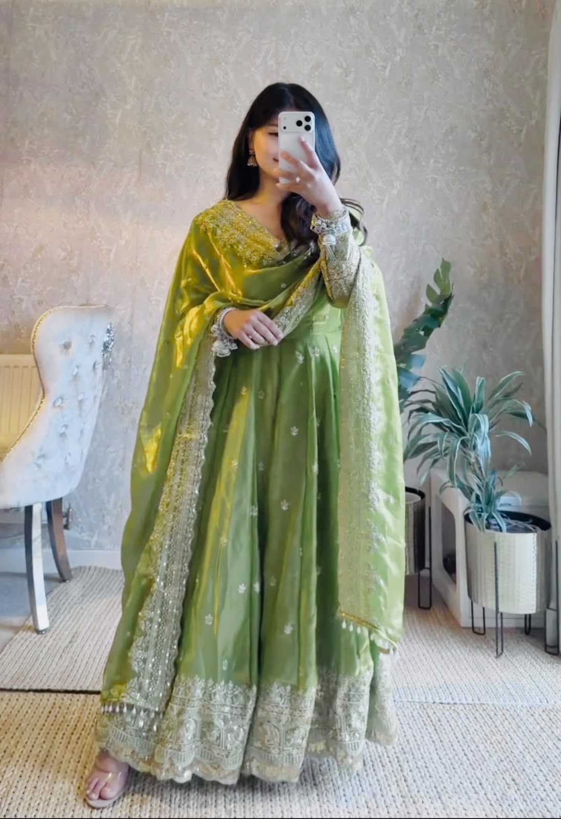 Silk Embroidery Gown