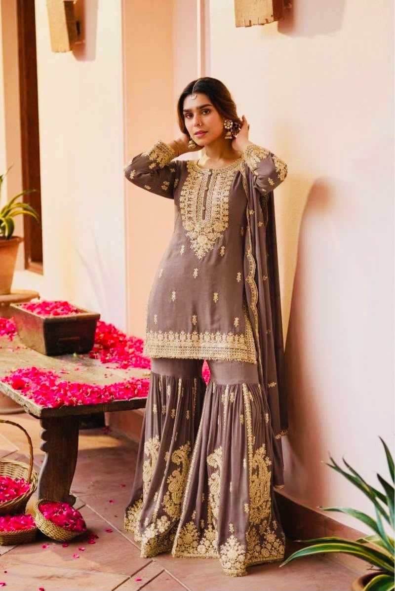 Faux Georgette Sharara Salwar Suit