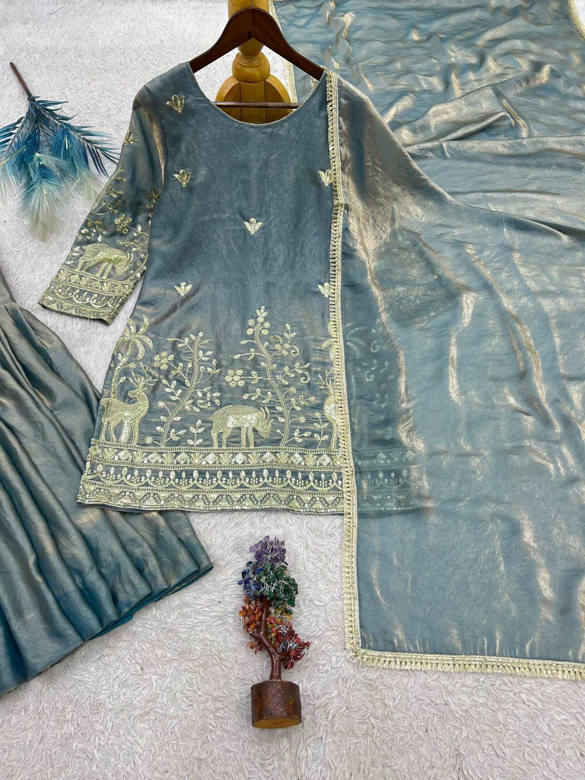 Pure Silk Sharara Salwar Suit