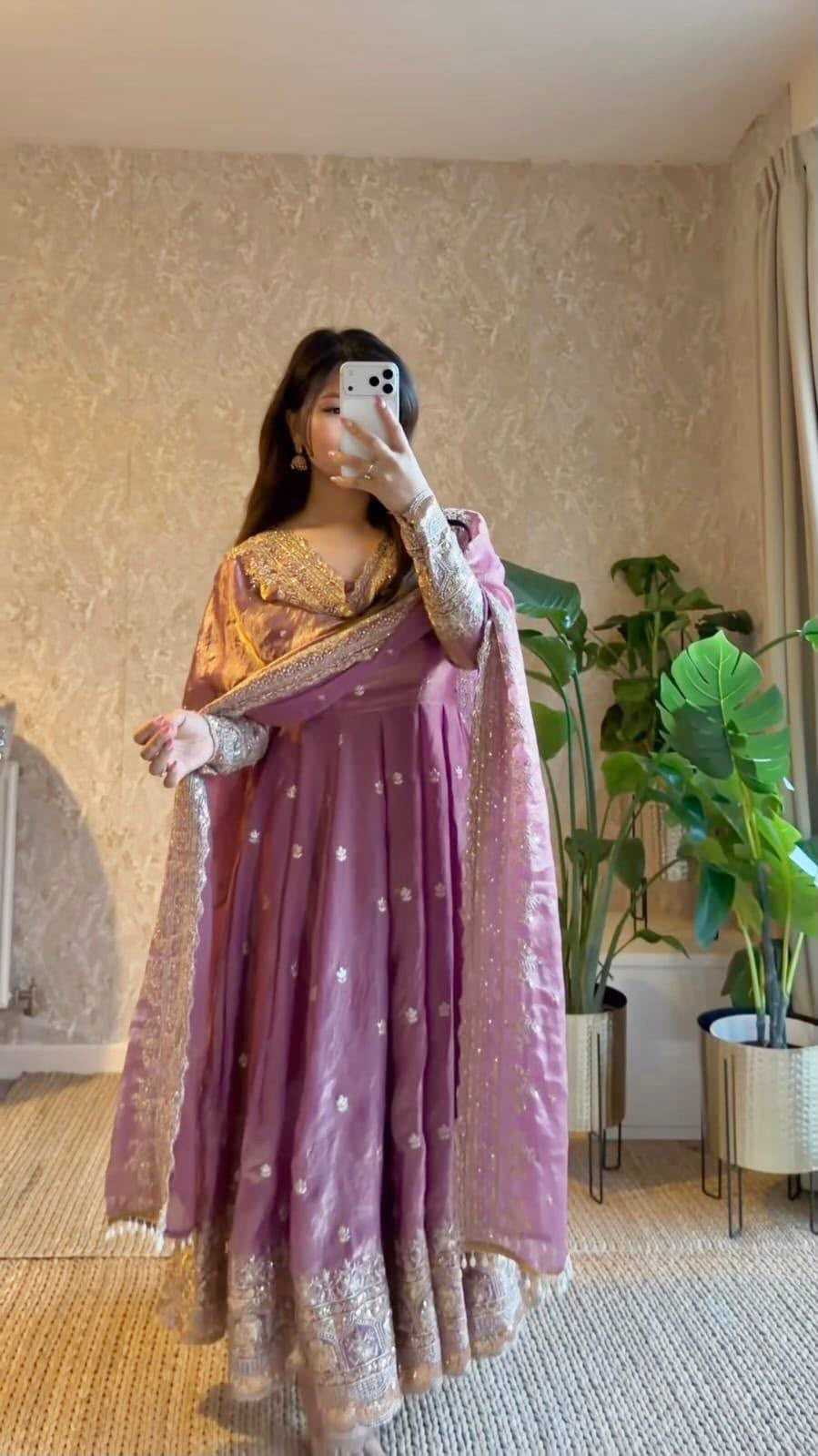 Satin Silk Embroidery Gown