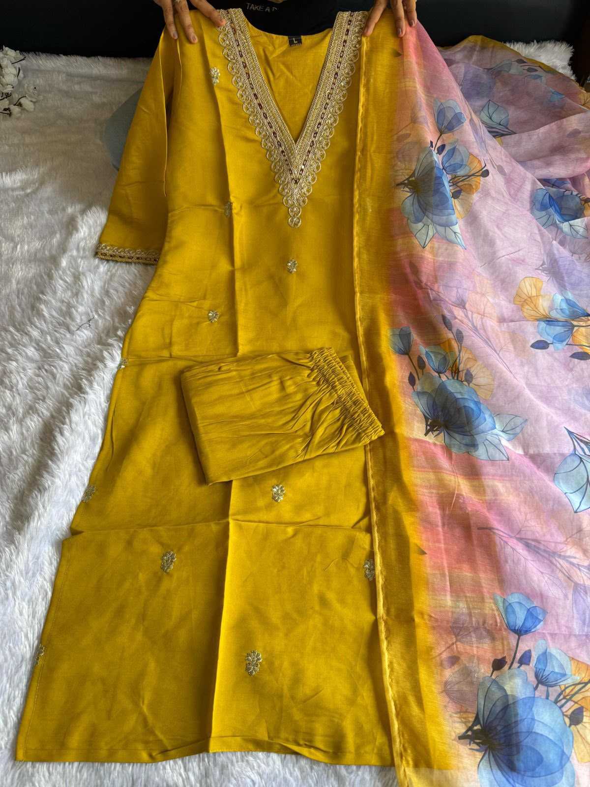 Ahana Heavy Roman Silk Designer Kurti