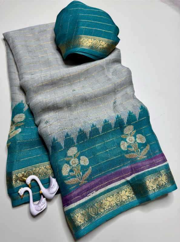 Ction Chex Silk Designer Saree