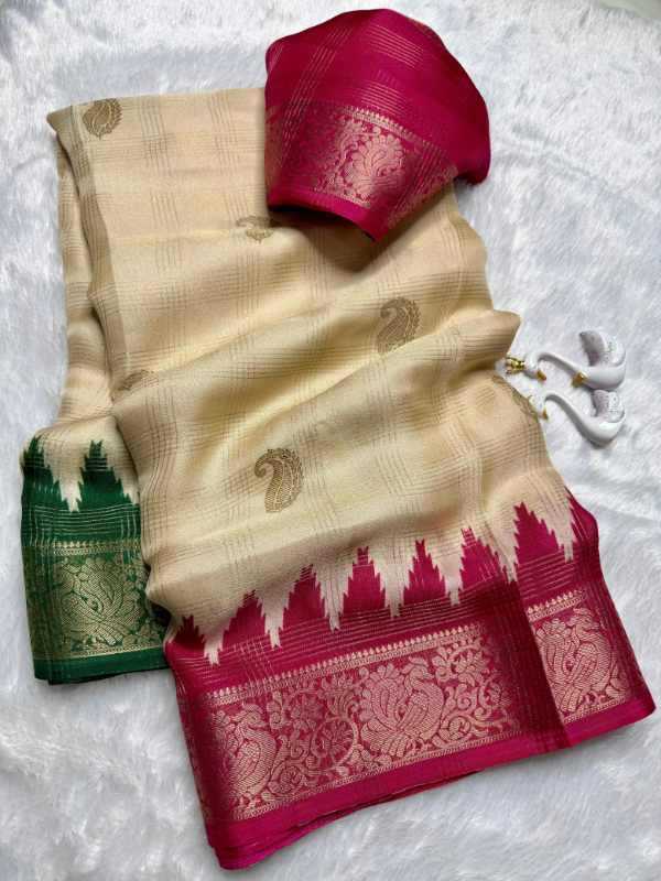 Dro Chex Silk Designer Saree