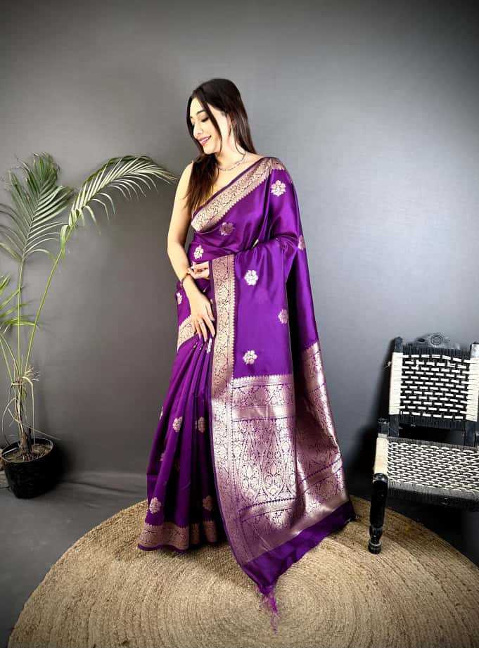 Utsav Banarasi Soft Silk Zari Border Saree