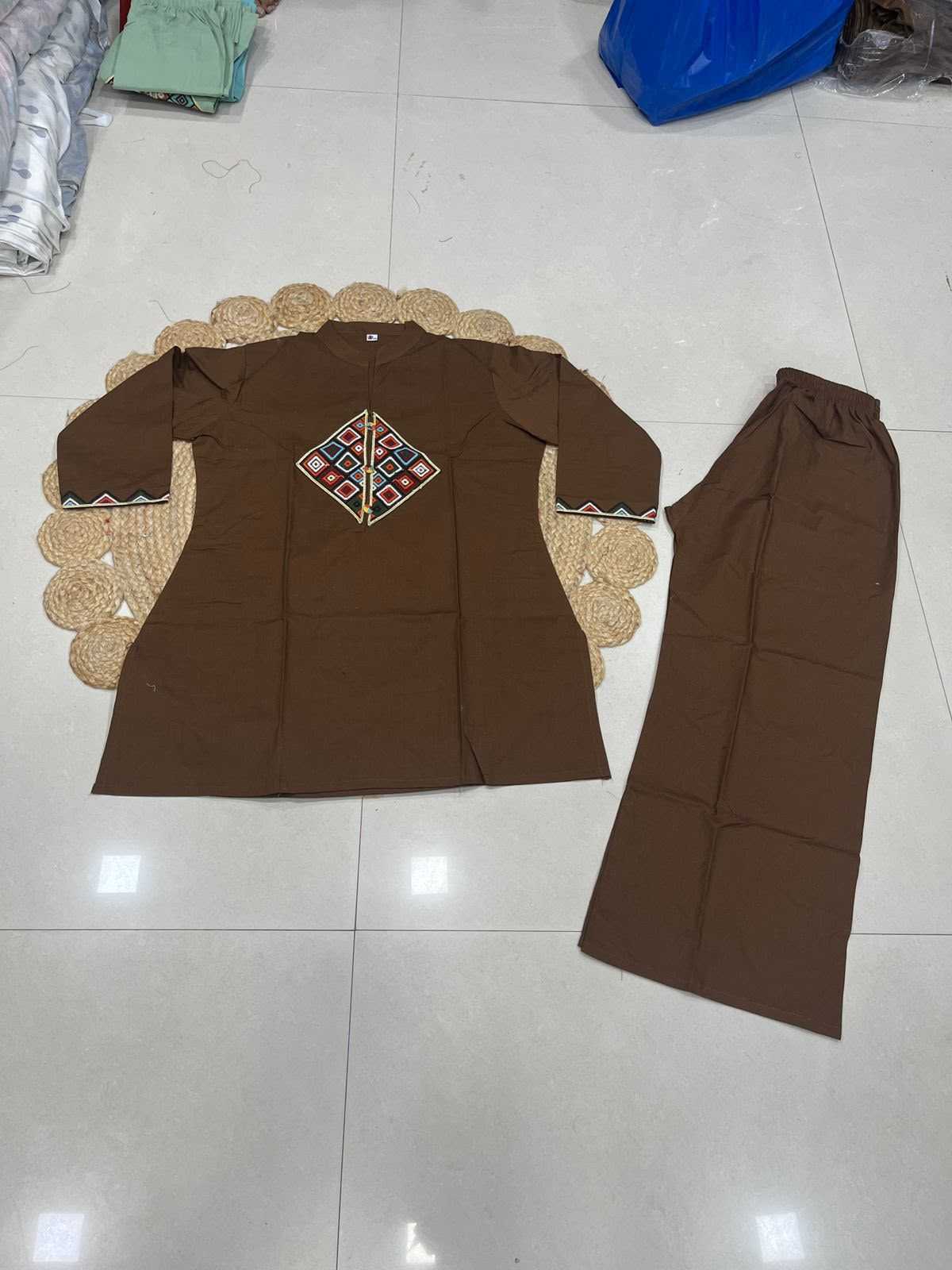 Siqndar-brown Cotton Co-ord Set