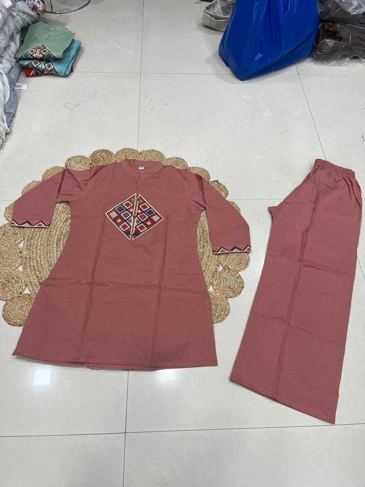 Siqndar-english Pink Cotton Co-ord Set