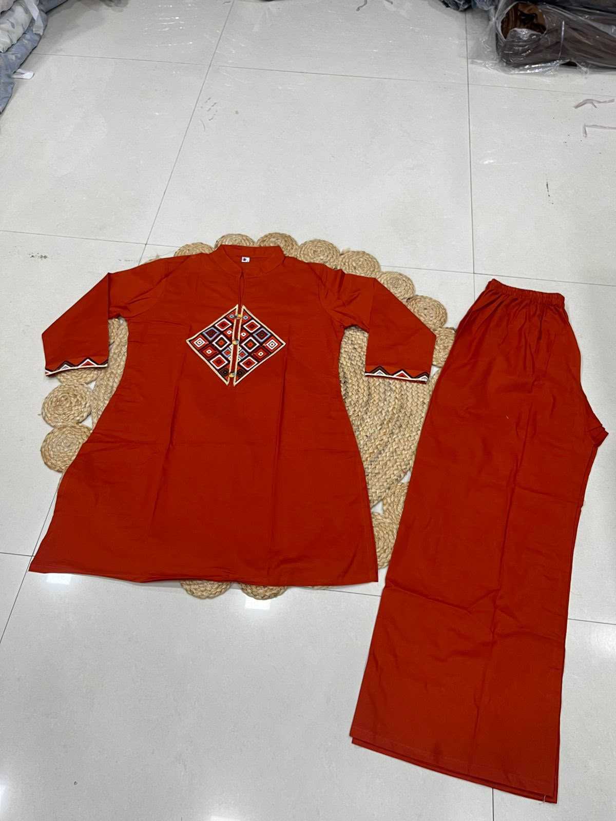 Siqndar-rust Cotton Co-ord Set